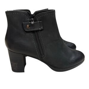 Clarks Collection Bayla Women's Size 10M Black Leather Dress Office Ankle Boots